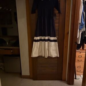Tuckernuck Navy and White Long Sleeve Dress